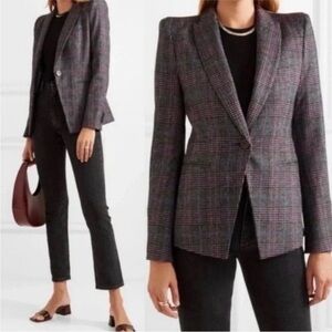 Veronica Beard Brock Plaid Dickey Blazer Jacket Single Breasted Size 0